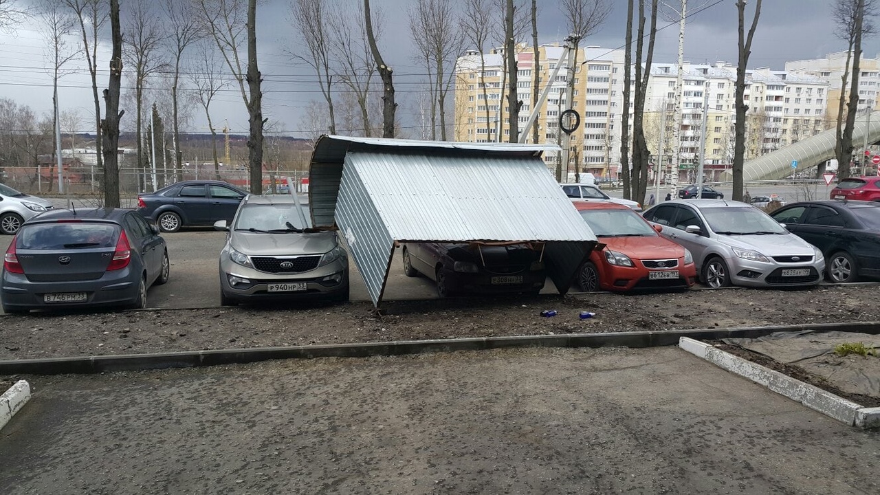 Во Владимире из-за сильного ветра произошло несколько происшествий