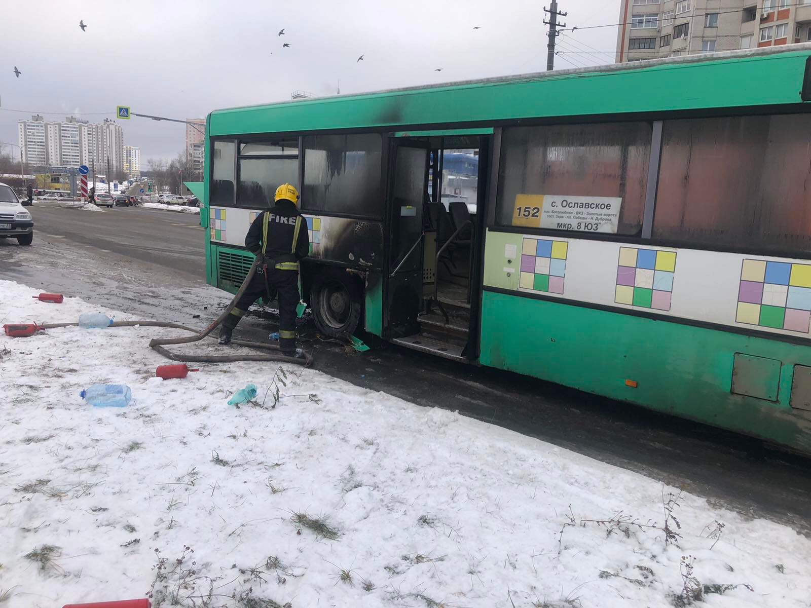 Во Владимире загорелся моторный отсек в маршрутном автобусе №152