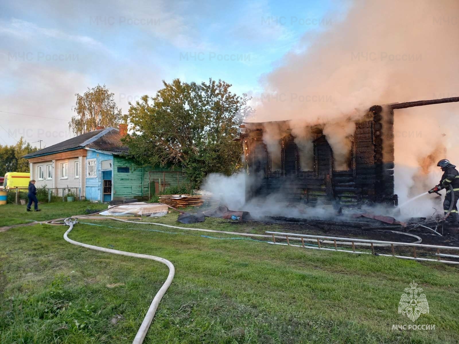 В деревне Нула Муромского района полностью выгорел жилой дом